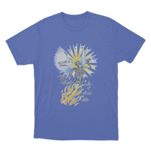 Angel Skeleton T Shirt Blue