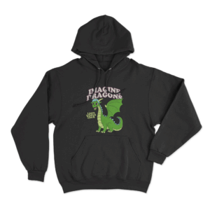 Playful Dragon Hoodie Black