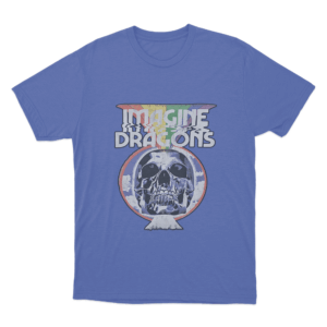 Psychedelic Skull T Shirt Blue