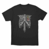 Ribcage with Heart T Shirt Black