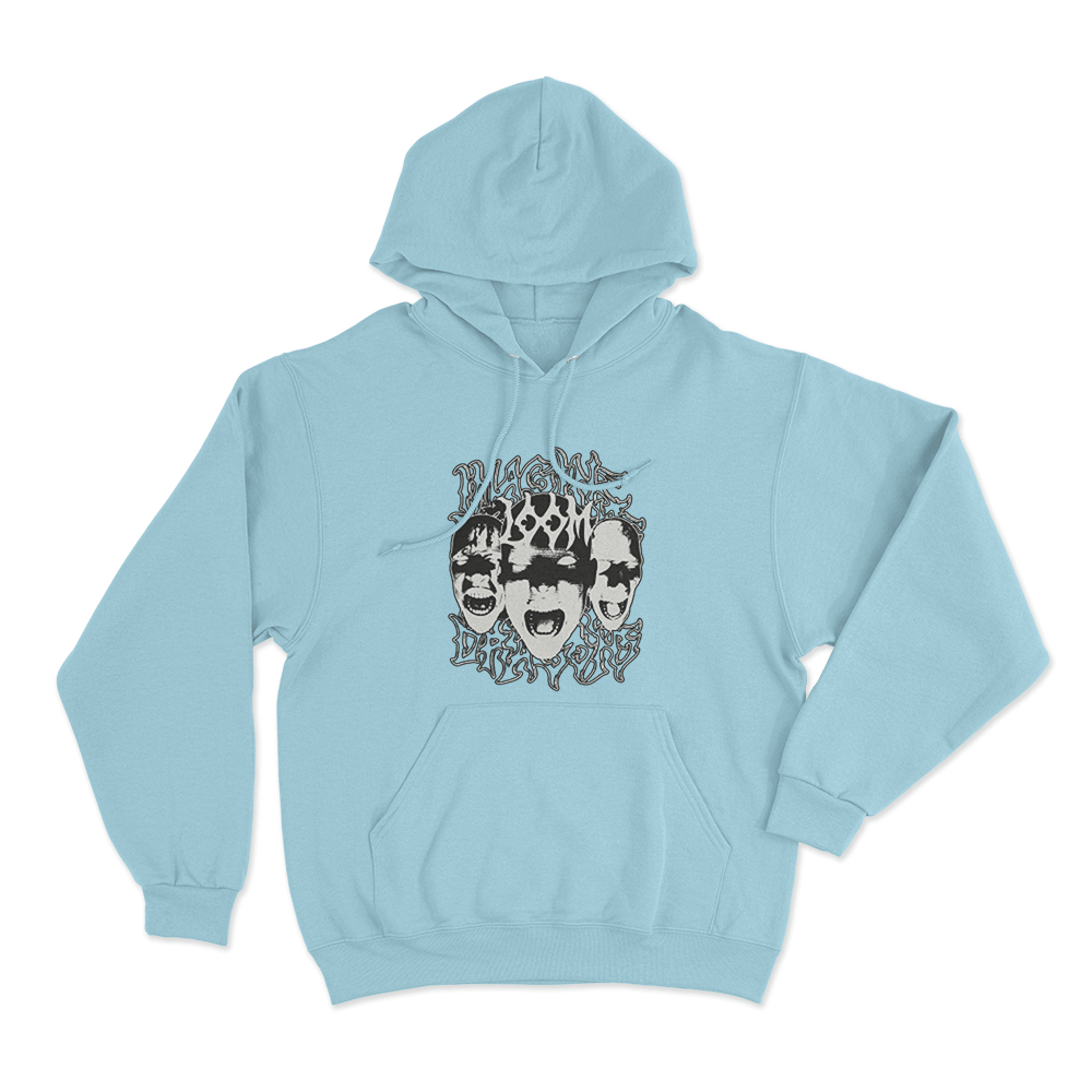 Screaming Faces Hoodie Sky Blue Screaming Faces Hoodie Sky Blue