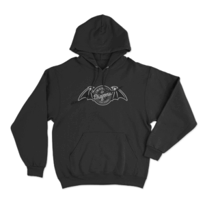 Vintage Bat Badge Hoodie Black