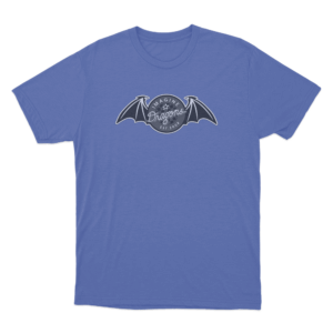 Vintage Bat Badge T Shirt Blue