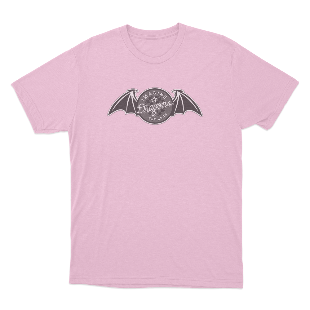 Vintage Bat Badge T Shirt Pink Vintage Bat Badge T Shirt Pink