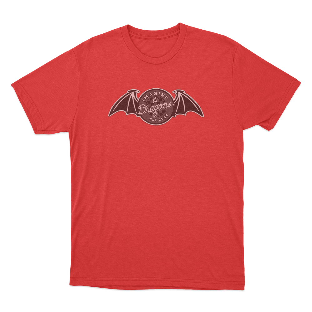 Vintage Bat Badge T Shirt Red Vintage Bat Badge T Shirt Red