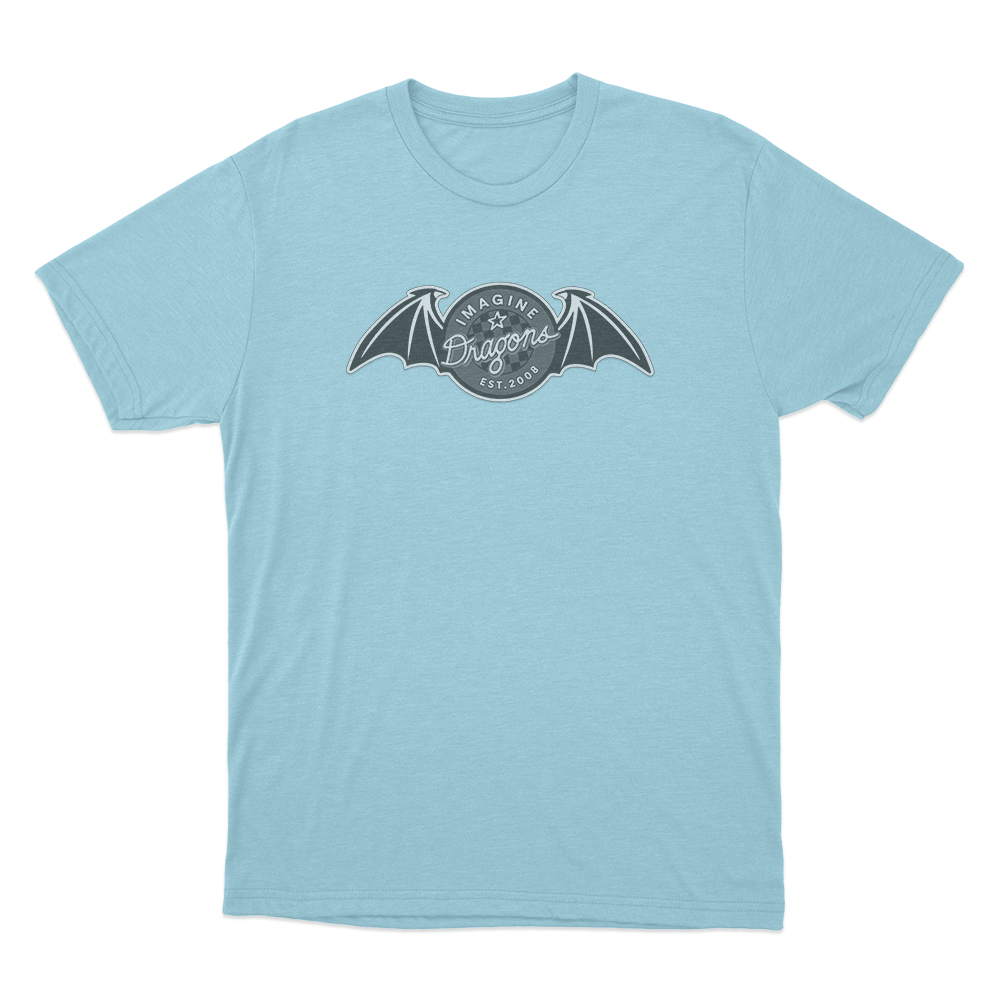 Vintage Bat Badge T Shirt Sky Blue Vintage Bat Badge T Shirt Sky Blue